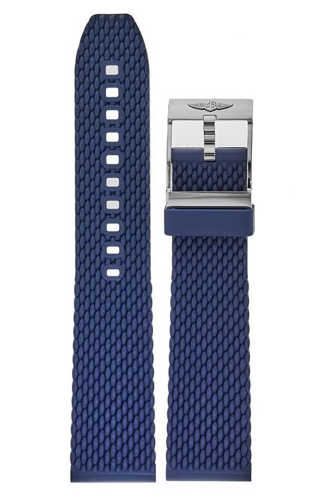 breitling 20mm blue rubber strap|Breitling rubber aero classic strap.